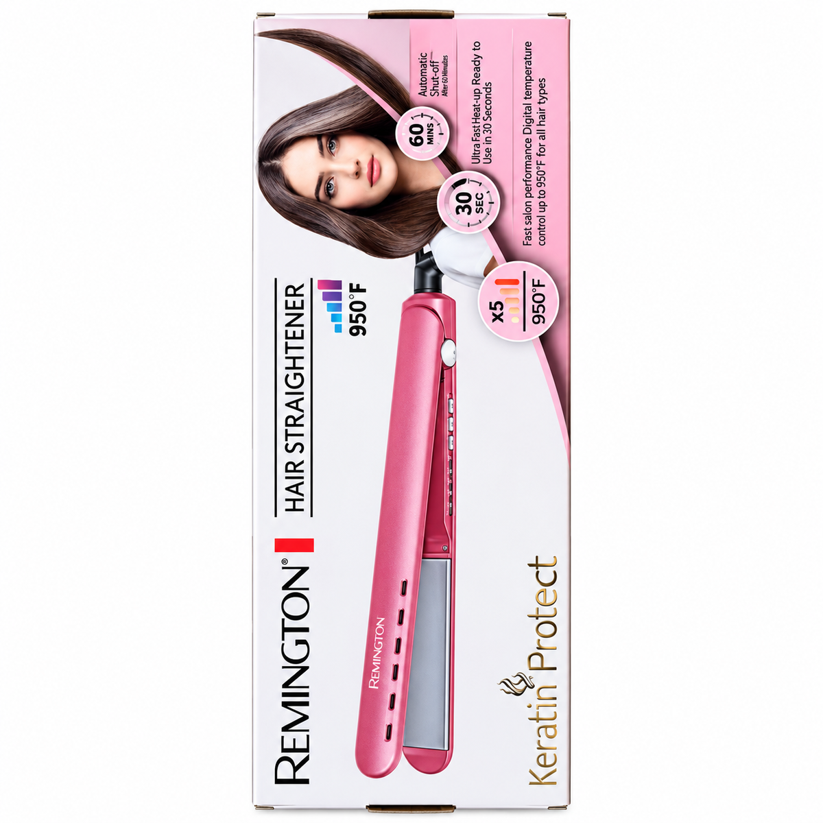 Remington Keratin Protect Hair Straightener –, 950°F, Fast Heat-Up