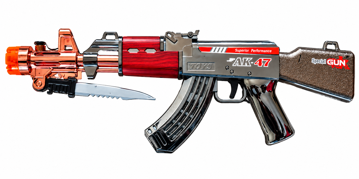 Musical ak47 smoke  gun toy with heavy lights and sound  smoke , fire fire sound toy gun
