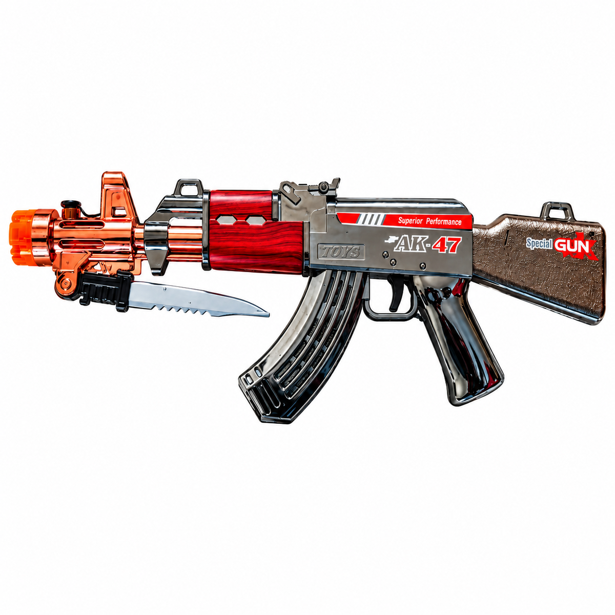 Musical ak47 smoke  gun toy with heavy lights and sound  smoke , fire fire sound toy gun